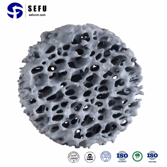 Filtre en céramique de mousse de carbure de silicium Sic a moussé la filtration ductile grise de bâtis de fonte
